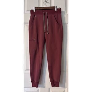 Figs Scrub Pants Womens XXS Burgundy Zamora Style Healthcare Nurse Vet Tech